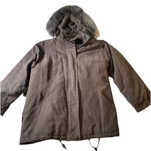 Bromley Sport Womens Large Hooded Fox Fur Parka Thermolite Winter Coat